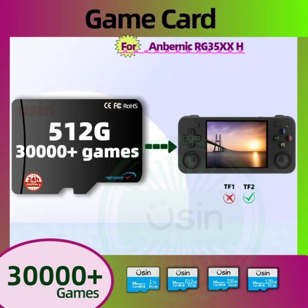 TF Game Card For Anbernic RG35XXH RG35XX H Portable Handheld Gaming Plug&play Pre-install Retro Games PSP PS1 Memory SD Card